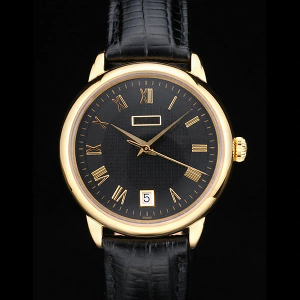 Piaget Traditional Black Dial Black Leather Strap new58993