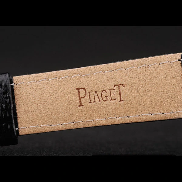 Piaget Traditional Black Checkered Dial Black Leather Strap new58995