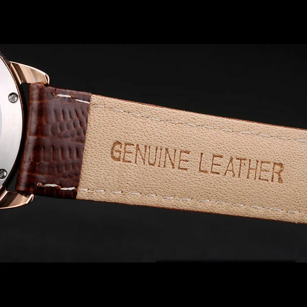 Piaget Traditional White Checkered Dial Brown Leather Strap new58996