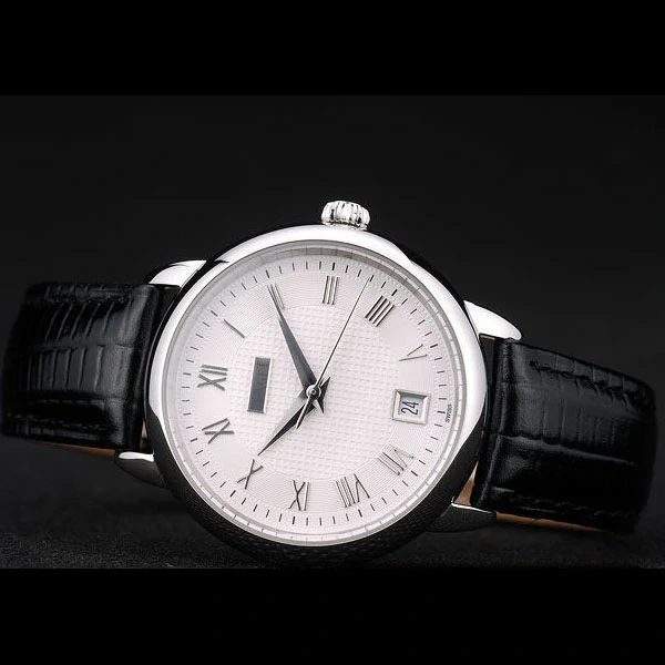 Piaget Traditional White Checkered Dial Black Leather Strap new58997