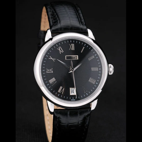 Piaget Traditional Black Checkered Dial Black Leather Strap new58999