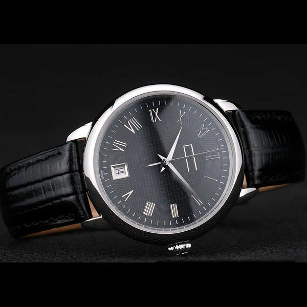 Piaget Traditional Black Checkered Dial Black Leather Strap new58999