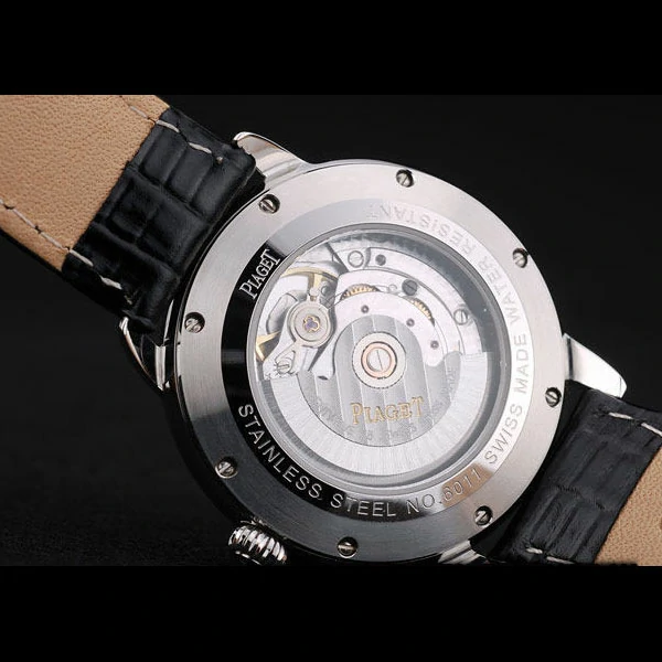 Piaget Traditional Black Checkered Dial Black Leather Strap new58999