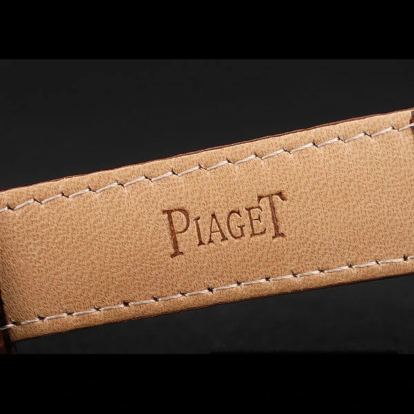 Piaget Traditional White Radial Pattern Dial Brown Leather Strap new59001