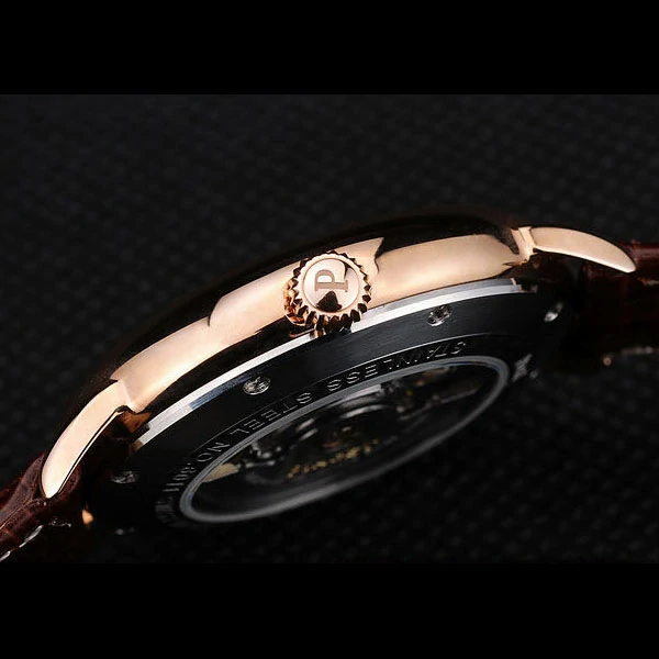 Piaget Traditional White Radial Pattern Dial Brown Leather Strap new59001