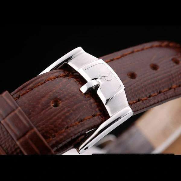 Piaget Traditional White Radial Pattern Dial Brown Leather Strap new59002