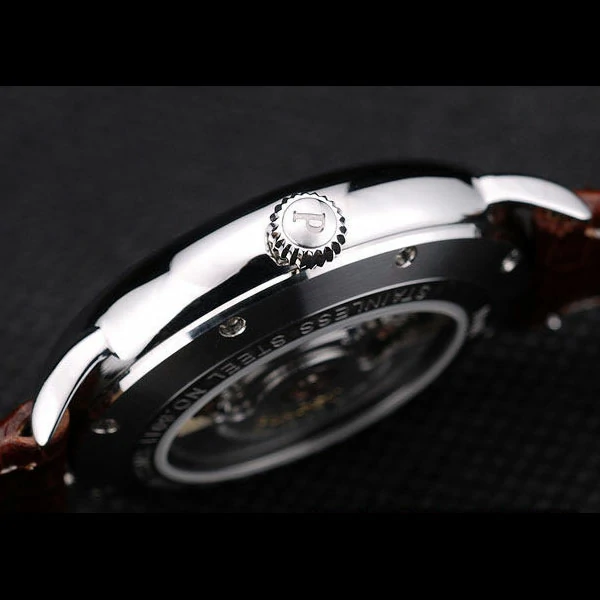 Piaget Traditional White Radial Pattern Dial Brown Leather Strap new59002