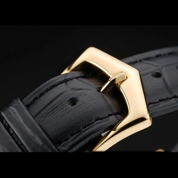 Patek Philippe Calatrava Ribbed Bezel White Dial Black Leather Strap new59004