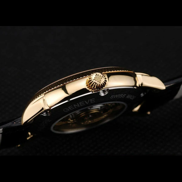 Patek Philippe Calatrava Ribbed Bezel White Dial Black Leather Strap new59007
