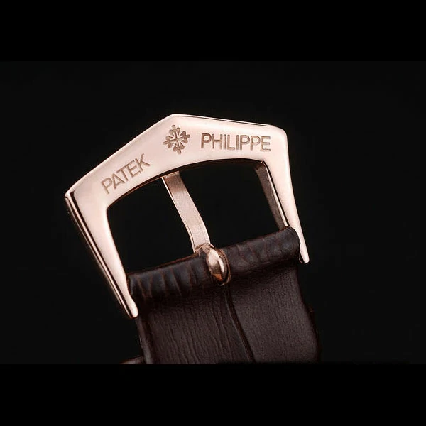 Patek Philippe Calatrava Ribbed Bezel White Dial Brown Leather Strap new59012