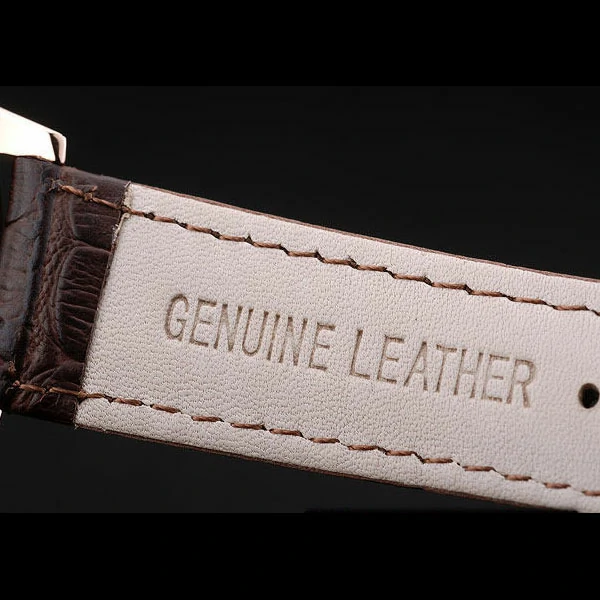 Patek Philippe Calatrava Polished Bezel Black Dial Brown Leather Strap new59013