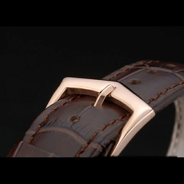 Patek Philippe Calatrava Polished Bezel Grey Dial Brown Leather Strap new59014