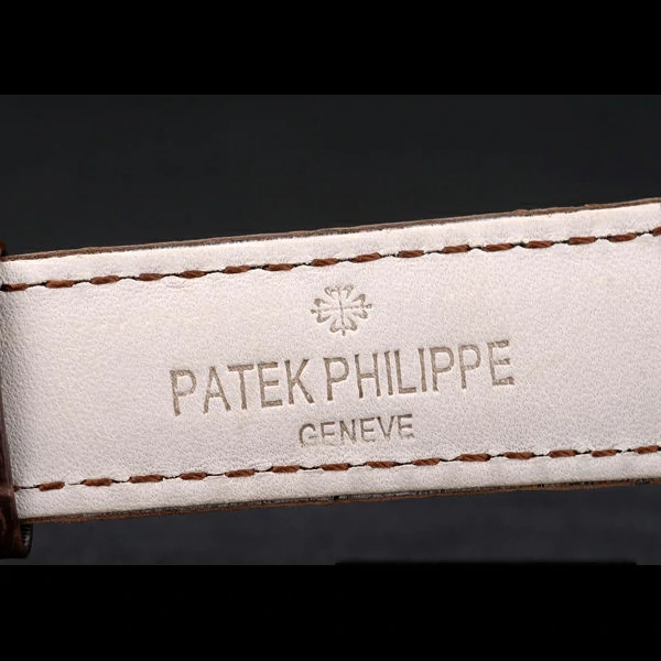 Patek Philippe Calatrava Polished Bezel Grey Dial Brown Leather Strap new59014