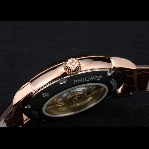 Patek Philippe Calatrava Polished Bezel Grey Dial Brown Leather Strap new59014