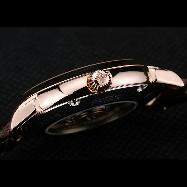 Patek Philippe Calatrava Ribbed Bezel Grey Dial Brown Leather Strap new59015