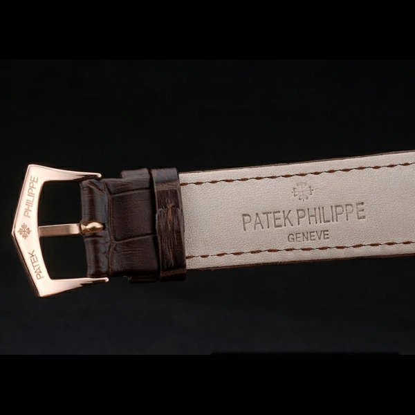 Patek Philippe Calatrava Ribbed Bezel Grey Dial Brown Leather Strap new59015