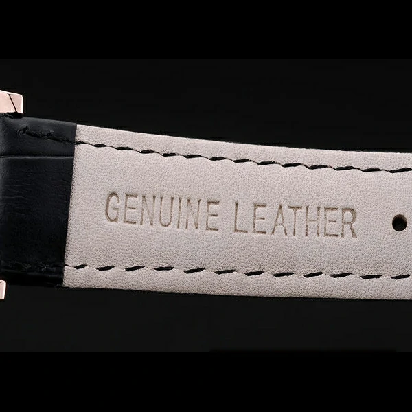 Patek Philippe Calatrava Ribbed Bezel Black Dial Black Leather Strap new59016