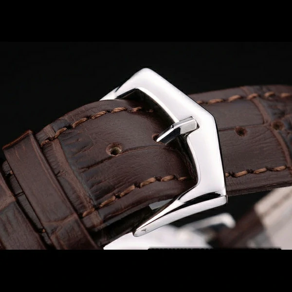 Patek Philippe Calatrava Ribbed Bezel Brown Dial Brown Leather Strap new59023
