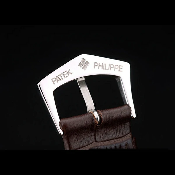 Patek Philippe Calatrava Ribbed Bezel Brown Dial Brown Leather Strap new59023