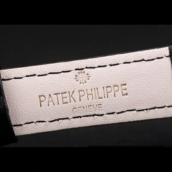 Patek Philippe Calatrava Polished Bezel Grey Dial Black Leather Strap new59024