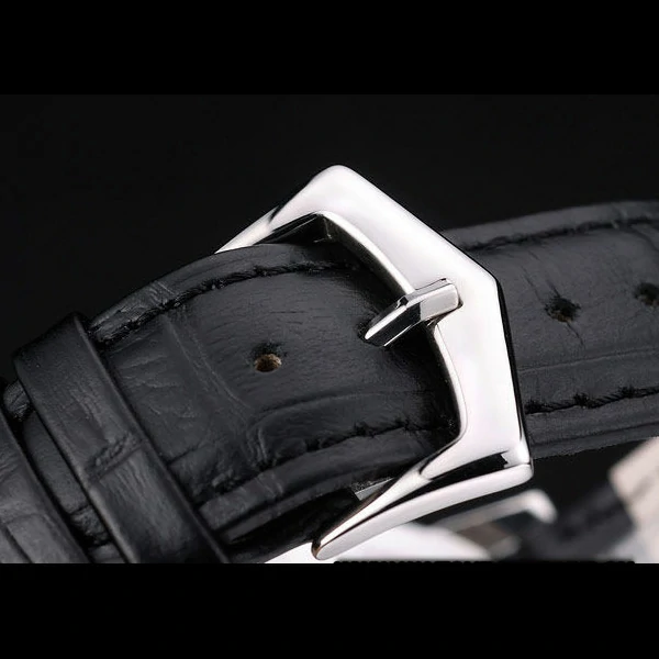 Patek Philippe Calatrava Ribbed Bezel Grey Dial Black Leather Strap new59025
