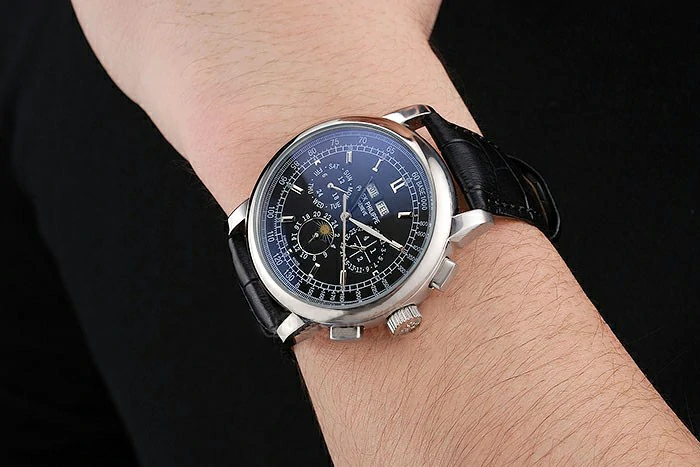 Patek Philippe Grand Complications Black Dial Black Leather Bracelet new59092