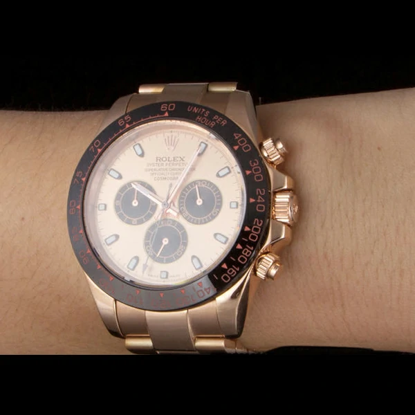 Rolex Daytona Ion Plated Tachymeter Rose Gold Strap Rose Gold Dial new59208