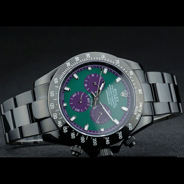 Rolex Daytona Black Ion Plated Tachymeter Black Stainless Steel Strap Green Dial new59210