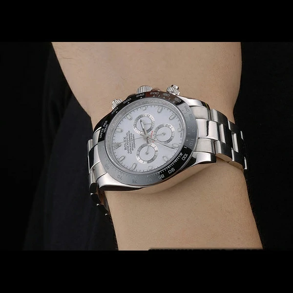Rolex Daytona Black Ceramic Tachymeter Stainless Steep Strap White Dial new59213