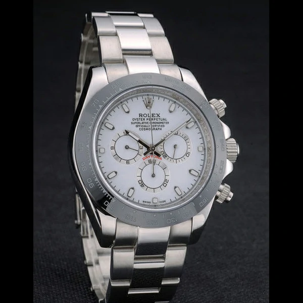Rolex Daytona Black Ceramic Tachymeter Stainless Steep Strap White Dial new59213
