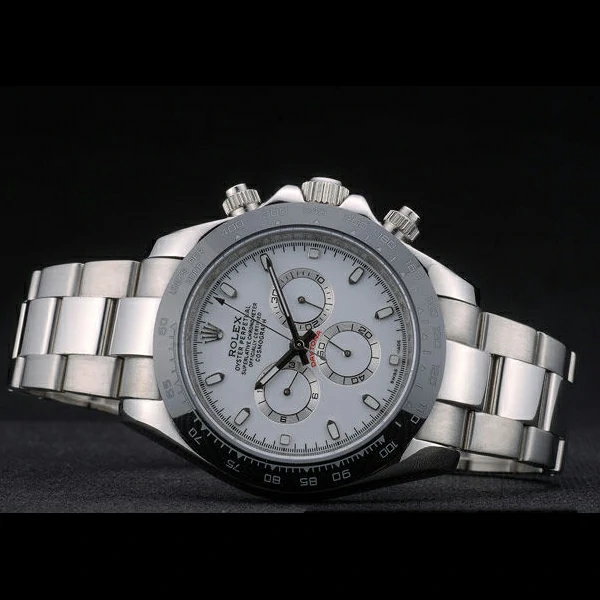 Rolex Daytona Black Ceramic Tachymeter Stainless Steep Strap White Dial new59213