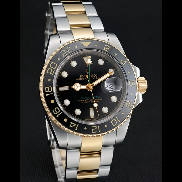 Rolex GMT Master Yellow Gold Bezel Black Dial new59241