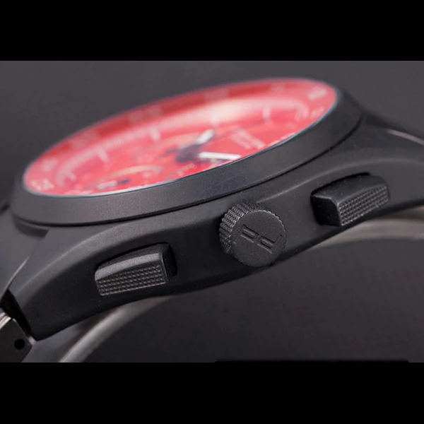 Porsche Dashboard Black Stainless Steel Strap Red Dial new59282