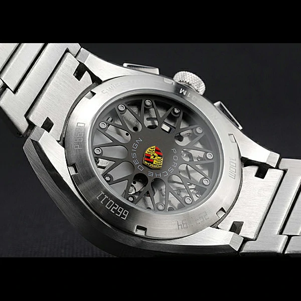 Porsche Dashboard Polished Stainless Steel Strap White Dial new59285