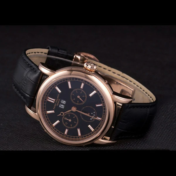 Patek Philippe Grand Complications Rose Gold Bezel Black Croco Strap new59306