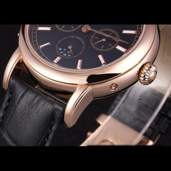 Patek Philippe Grand Complications Rose Gold Bezel Black Croco Strap new59306