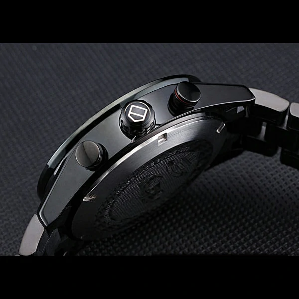 Tag Heuer Carrera Ion Plated Stainless Steel Bracelet Black Dial new59438