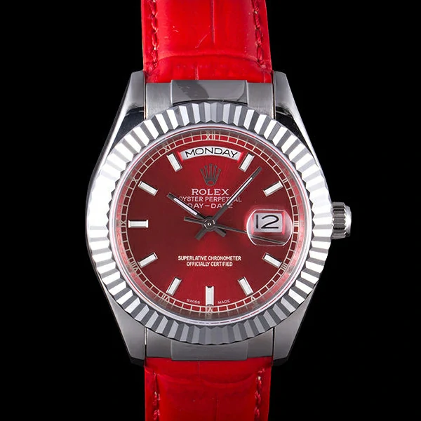Rolex DayDate 2013 with Red Dial and Red Leather Band new59475