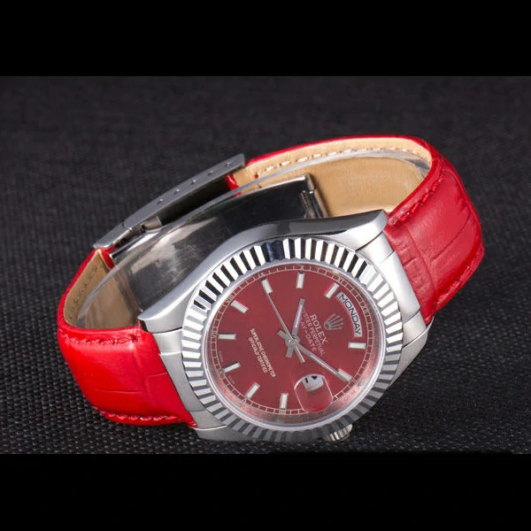 Rolex DayDate 2013 with Red Dial and Red Leather Band new59475