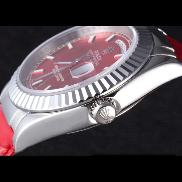 Rolex DayDate 2013 with Red Dial and Red Leather Band new59475