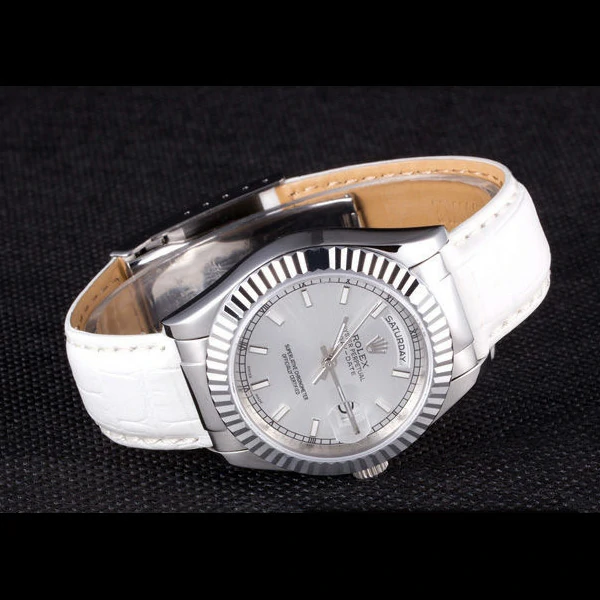 Rolex Day Date Oyster Collection White Leather Band new59560