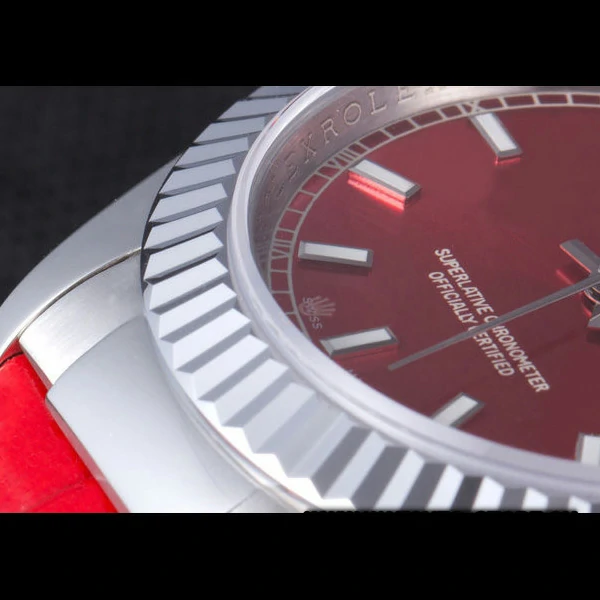 Rolex Day Date Oyster Collection Red Leather Band new59561