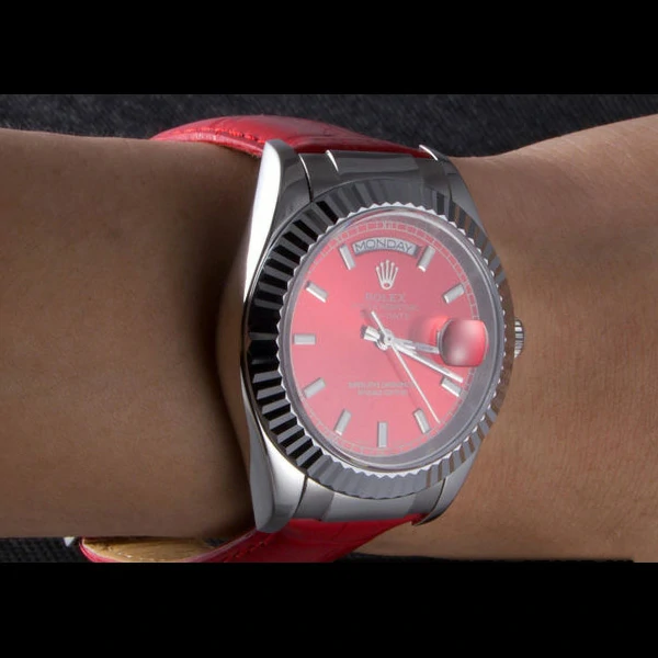 Rolex Day Date Oyster Collection Red Leather Band new59561