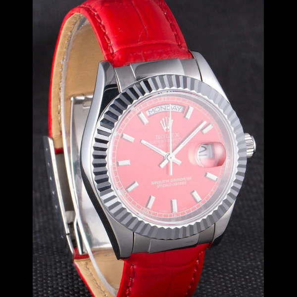Rolex Day Date Oyster Collection Red Leather Band new59561