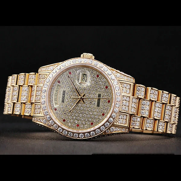 Rolex Day Date Diamonds Yellow Gold new59810