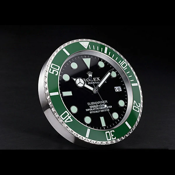 Rolex Submariner Wall Clock Silver Green new59821
