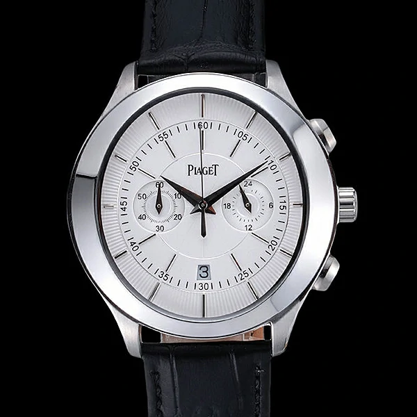 Piaget Gouverneur Chronograph Stainless Steel White Dial new59895