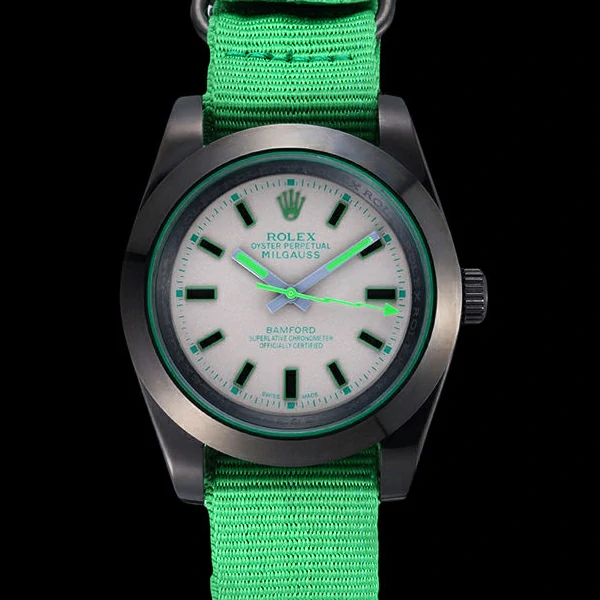 Rolex Milgauss Bamford Green Nylon Strap new59918