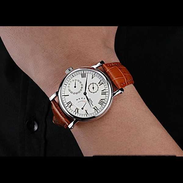 Patek Philippe Geneve Complications White Dial Stainless Steel Brown Leather Band new60041