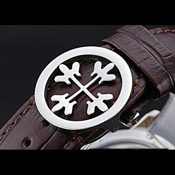 Patek Philippe Geneve Grand Complications White Dial Stainless Steel Bezel Brown Leather Band new60050